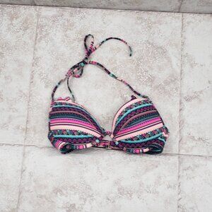 Adjustable Bikini Top Neck Tie Strap Shade & Shore Size 32 D Padded Underwire